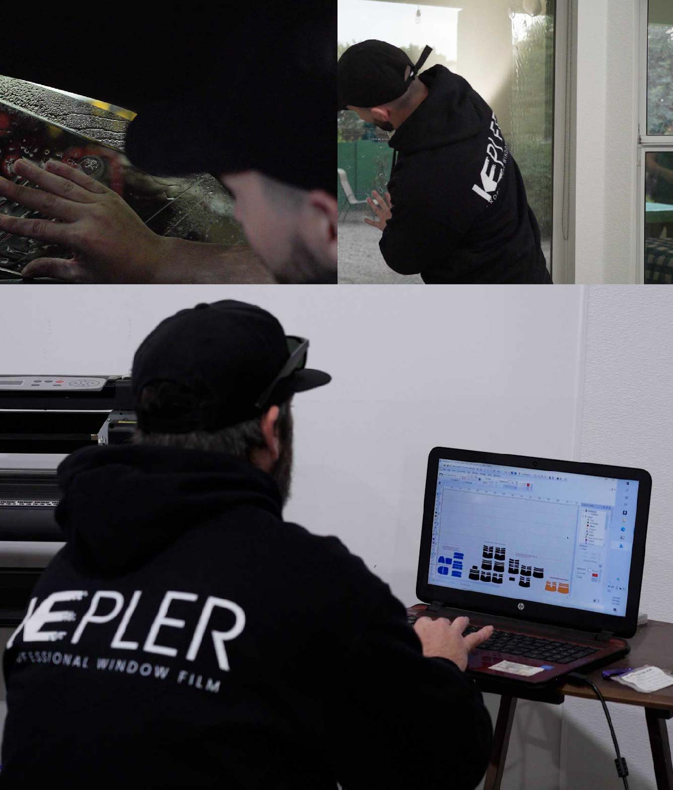 Ceramic Window Tinting Expert Cutting Film in Estero, Florida