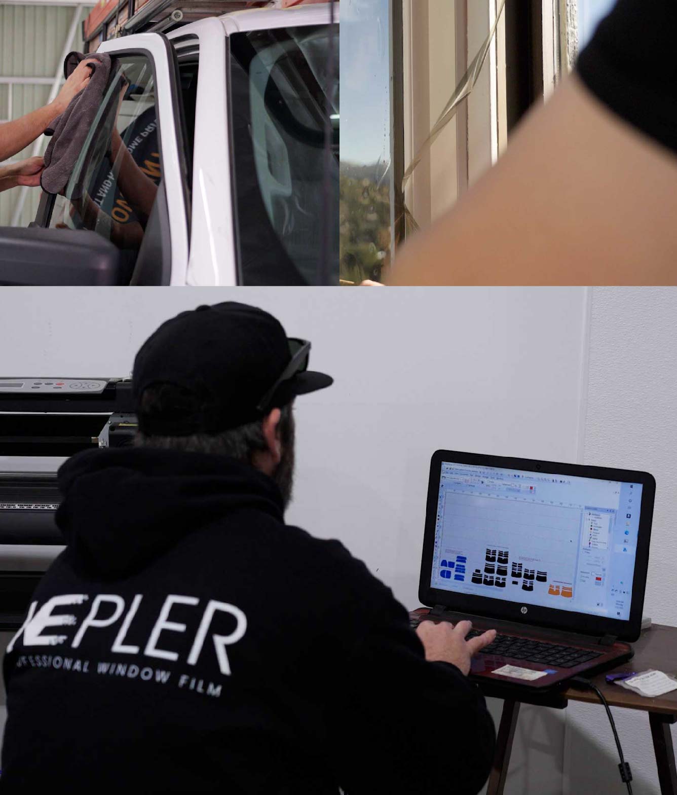 Ceramic Window Tinting Expert Cutting Film in Port Charlotte, Florida