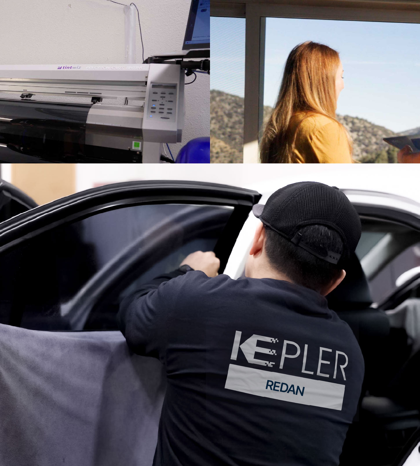 Automotive Window Tinting Expert Applying Film in Redan, Georgia