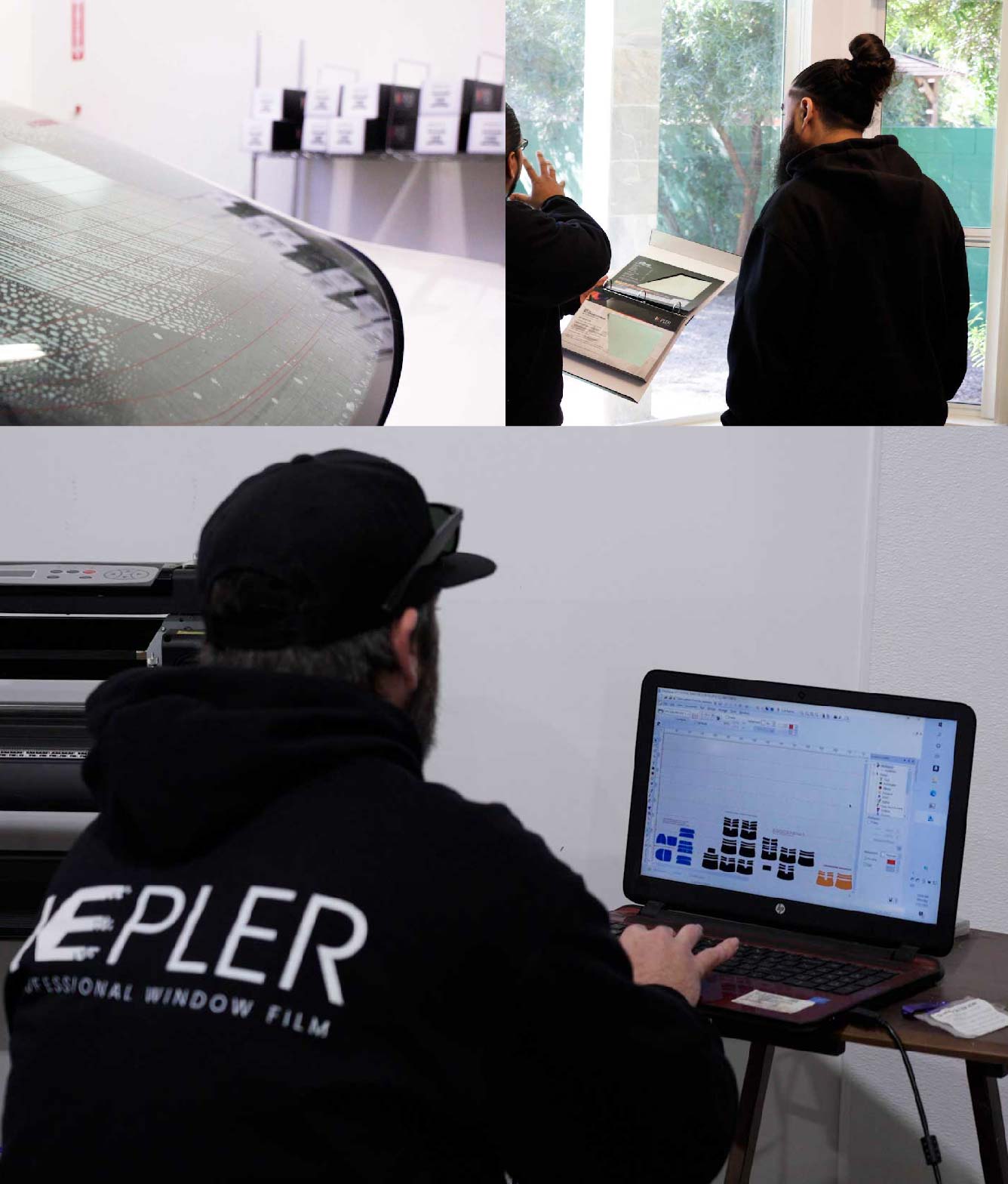 Ceramic Window Tinting Expert Cutting Film in Palm Harbor, Florida