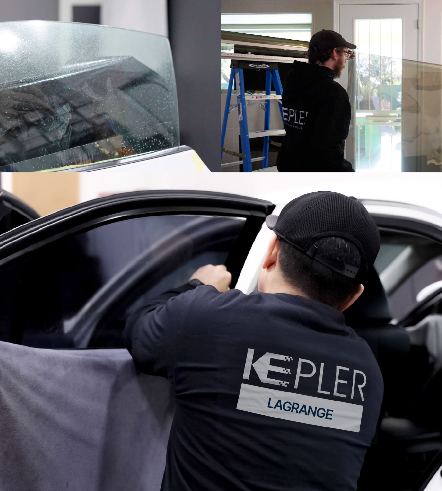 Automotive Window Tinting Expert Applying Film in LaGrange, Georgia