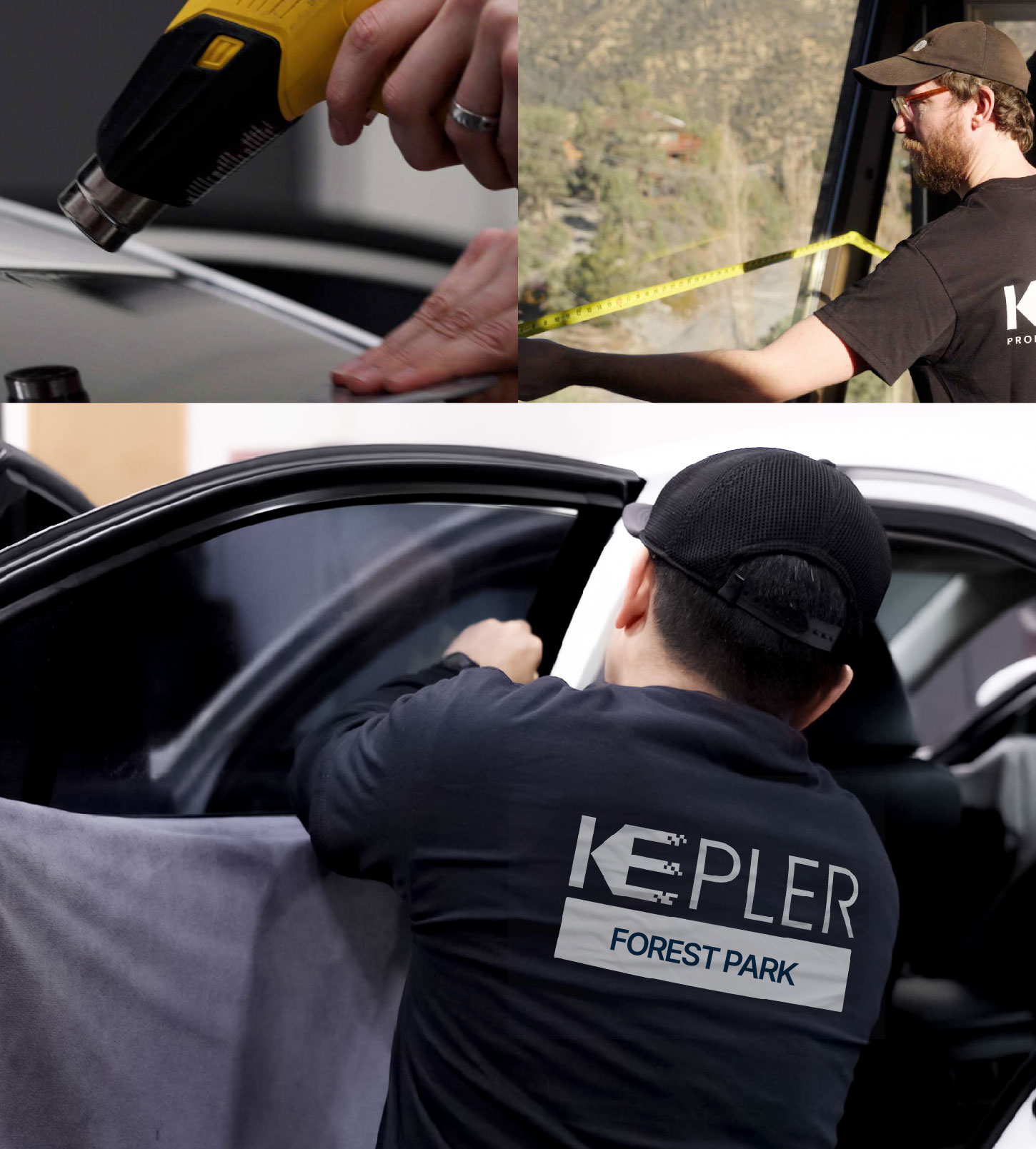Automotive Window Tinting Expert Applying Film in Forest Park, Georgia