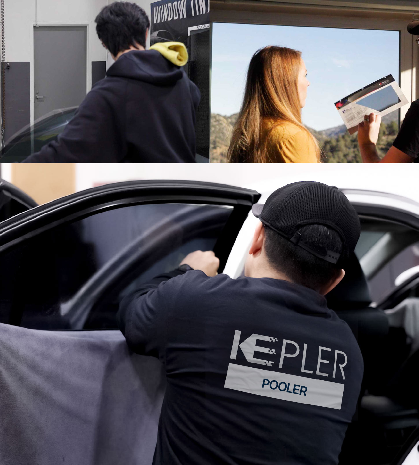 Automotive Window Tinting Expert Applying Film in Pooler, Georgia