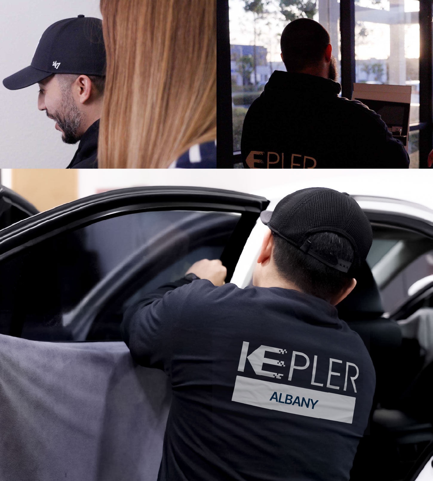 Automotive Window Tinting Expert Applying Film in Albany, Georgia