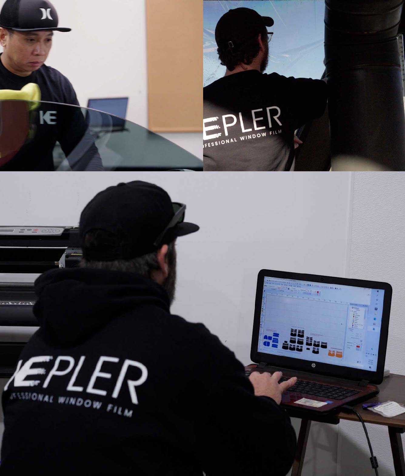 Ceramic Window Tinting Expert Cutting Film in Sevierville, Tennessee
