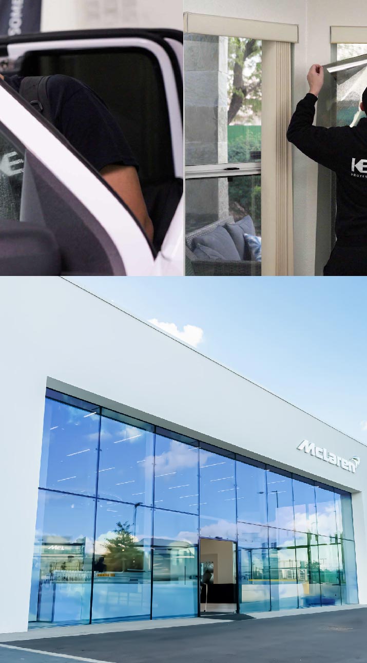 Kepler Automotive Shop Front Tinted with Window Film in Coachella, California