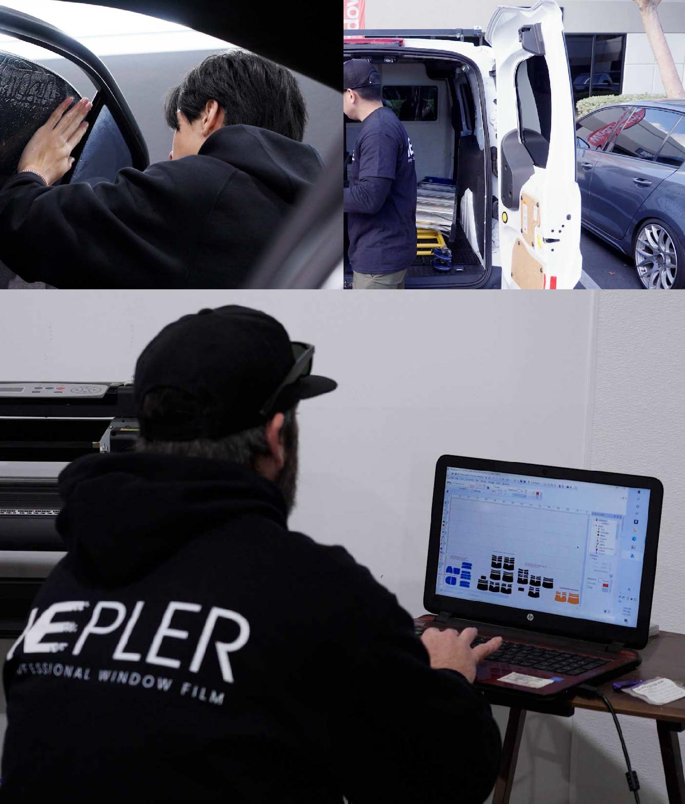 Ceramic Window Tinting Expert Cutting Film in Jackson, Mississippi