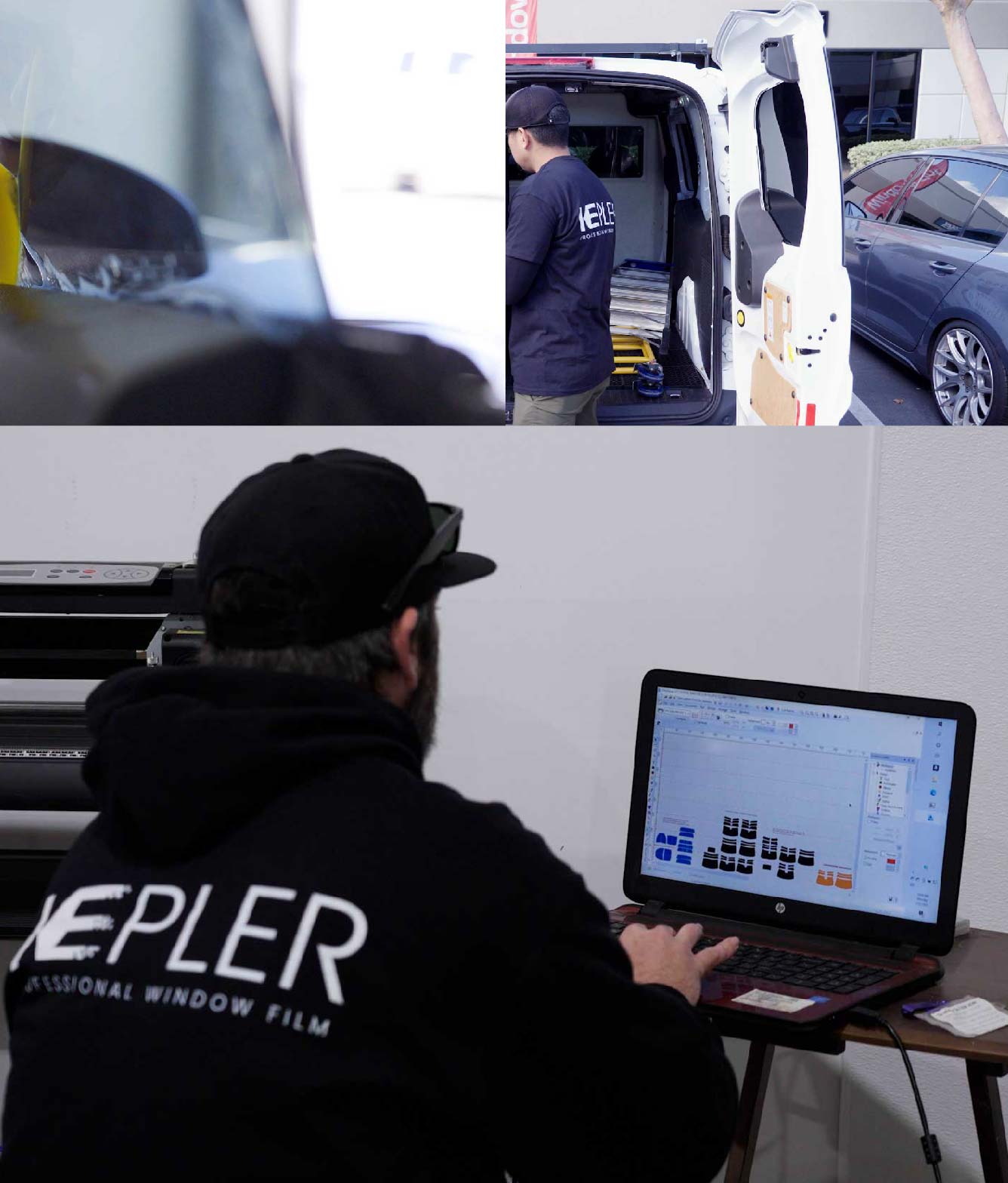 Ceramic Window Tinting Expert Cutting Film in Newport, Kentucky