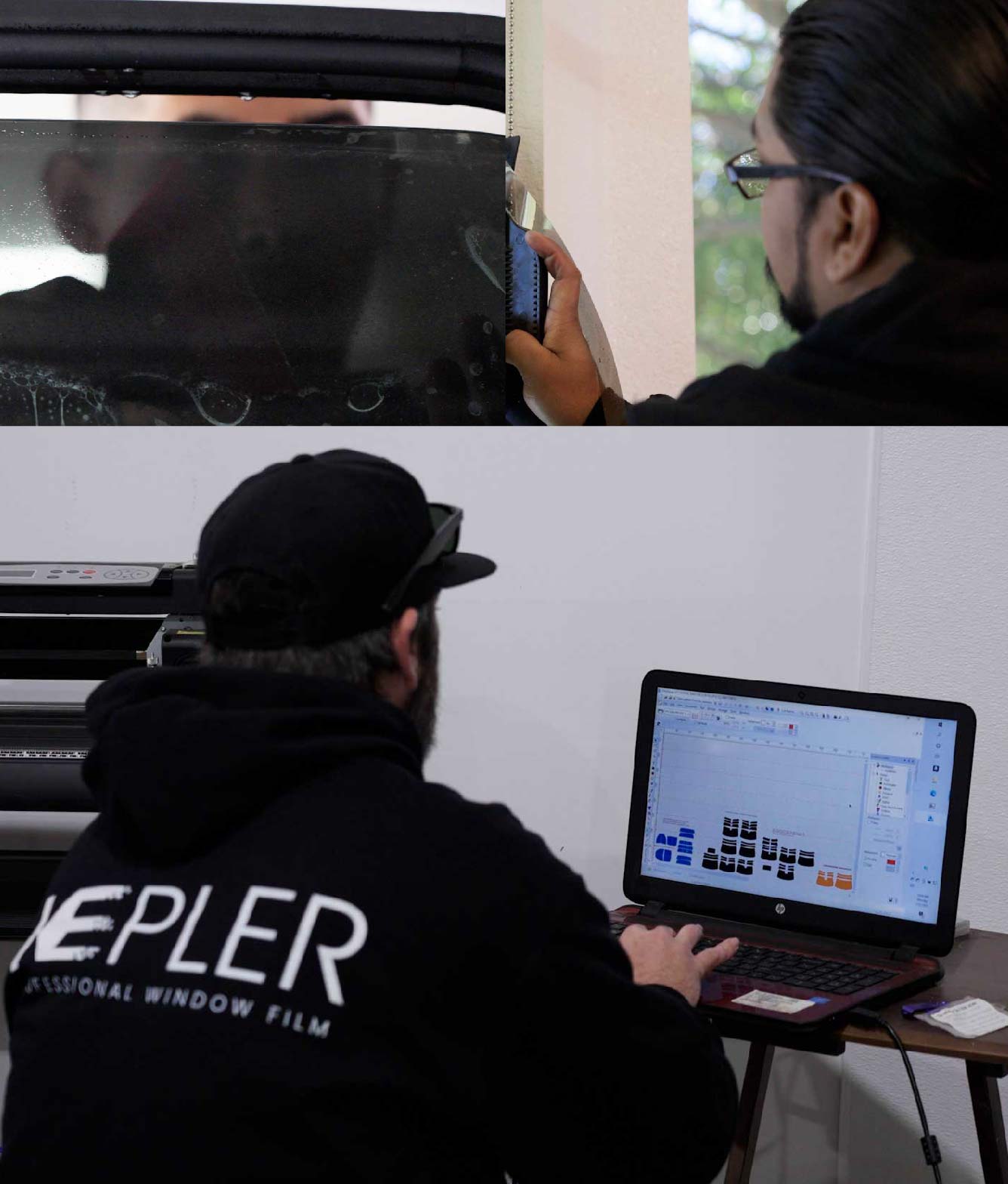 Ceramic Window Tinting Expert Cutting Film in North Ridgeville, Ohio