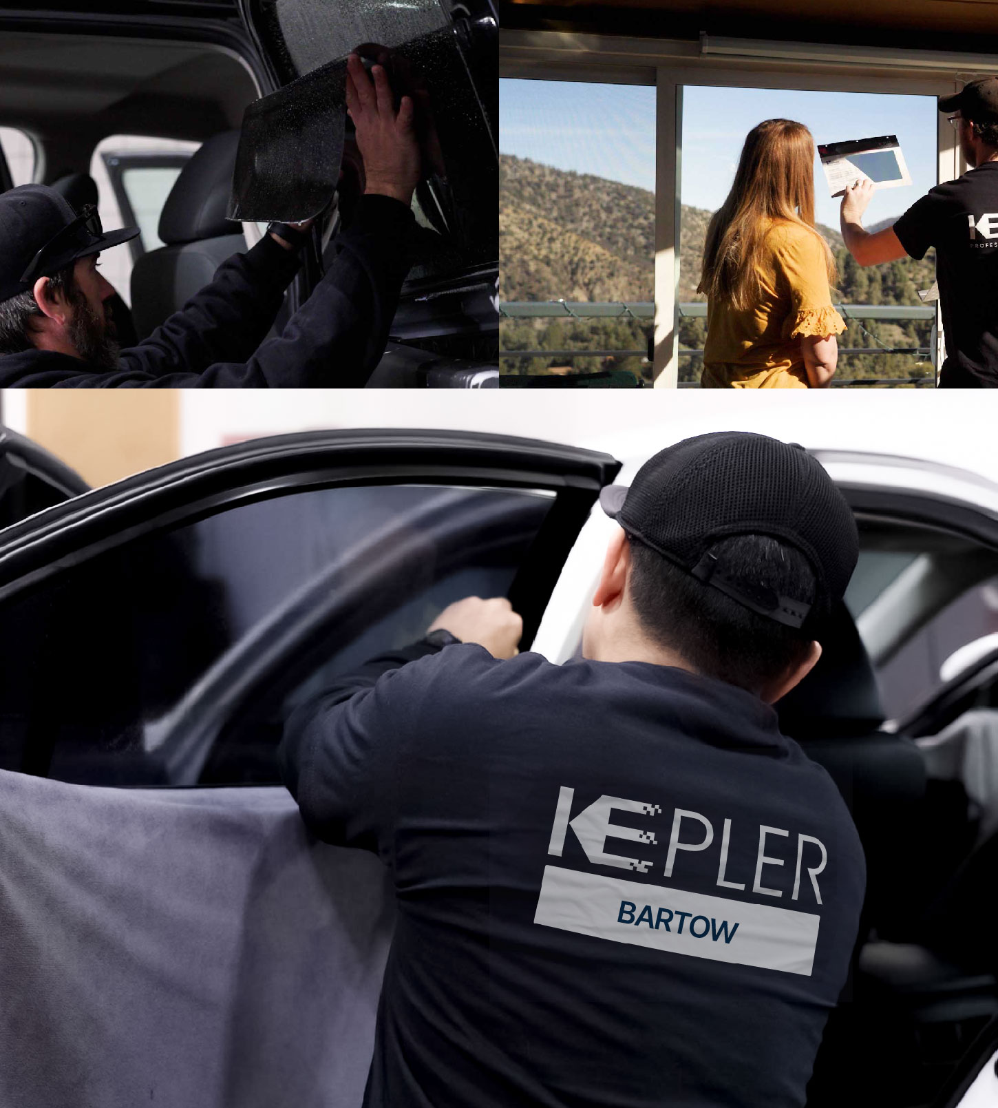 Automotive Window Tinting Expert Applying Film in Bartow, Florida