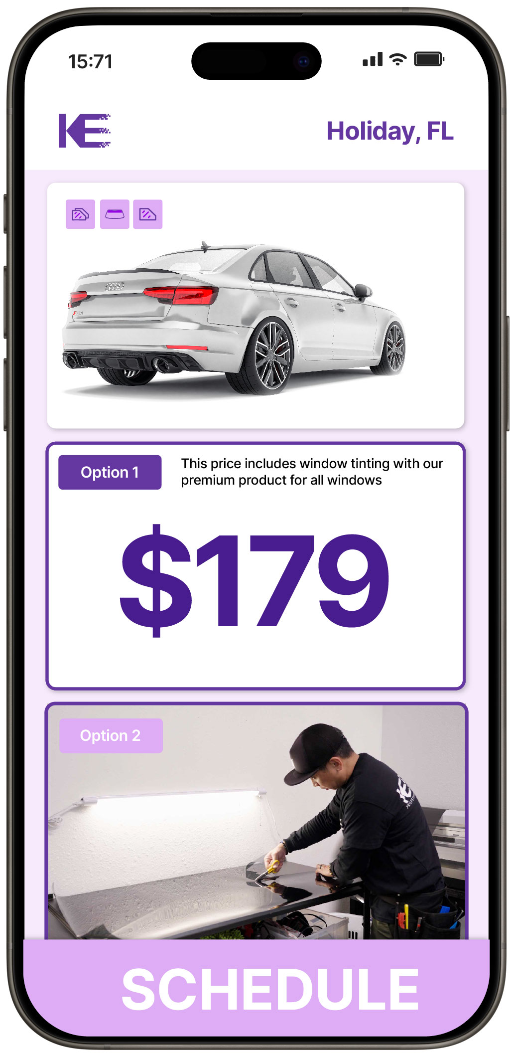 View Competitive Car Window Tinting Prices in Holiday, Florida