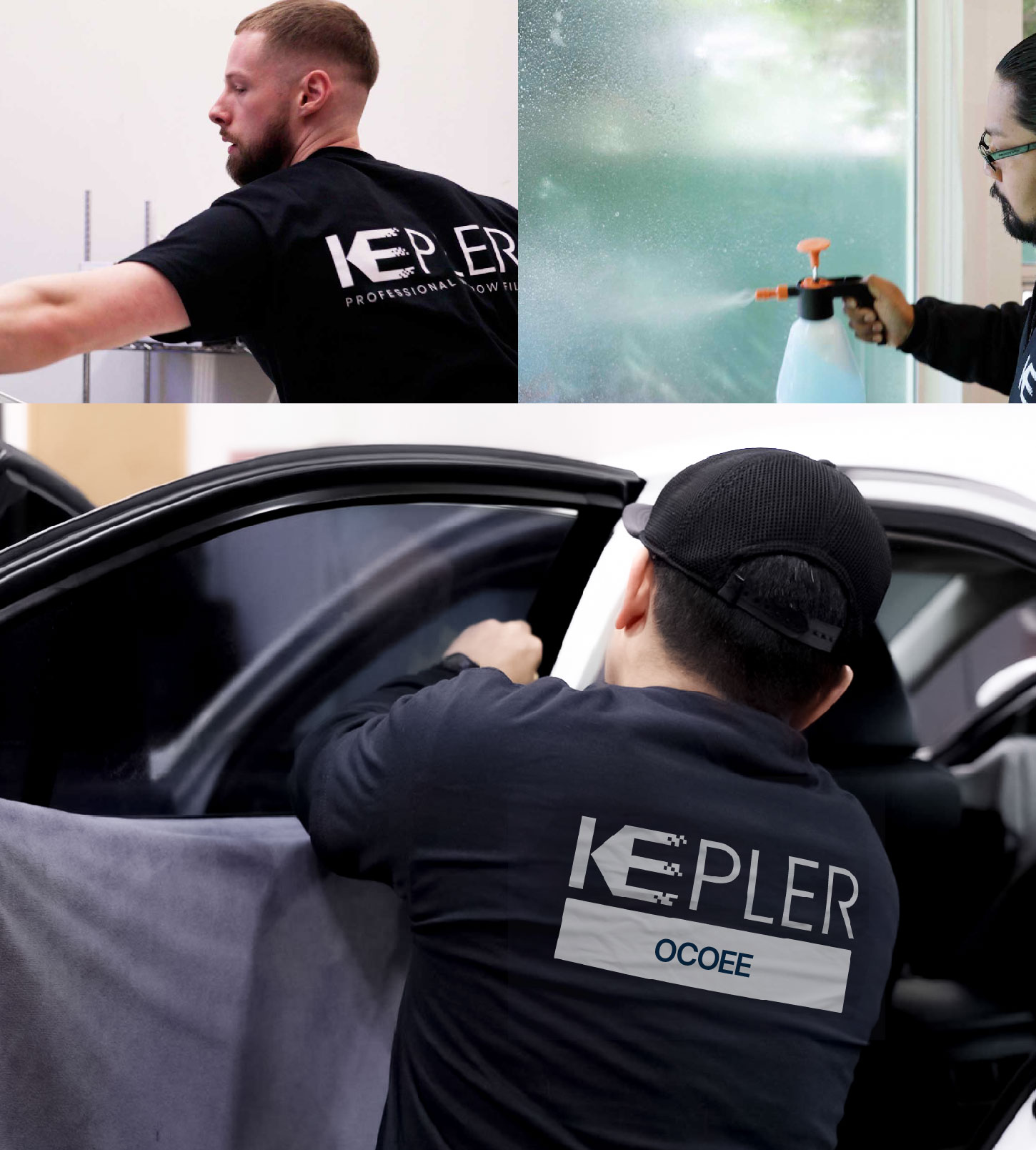 Automotive Window Tinting Expert Applying Film in Ocoee, Florida