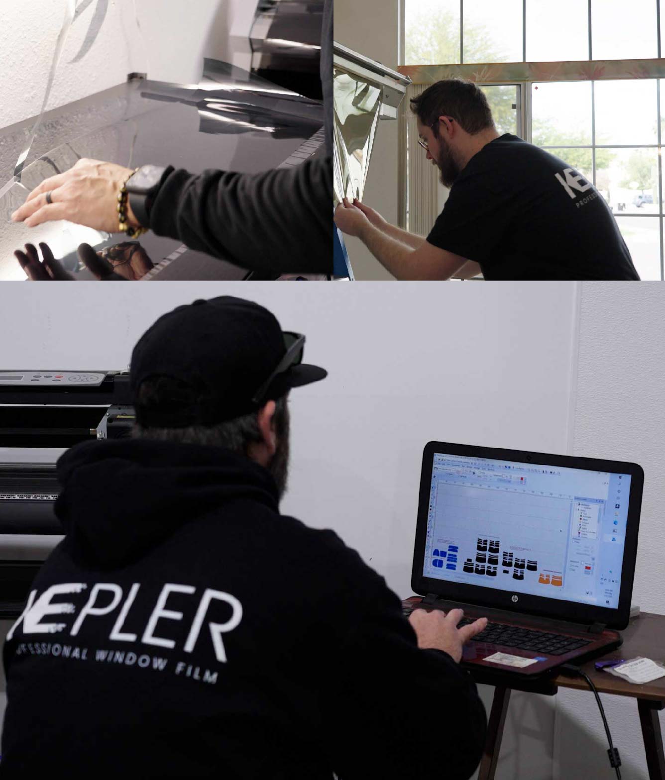 Ceramic Window Tinting Expert Cutting Film in Middletown, Ohio