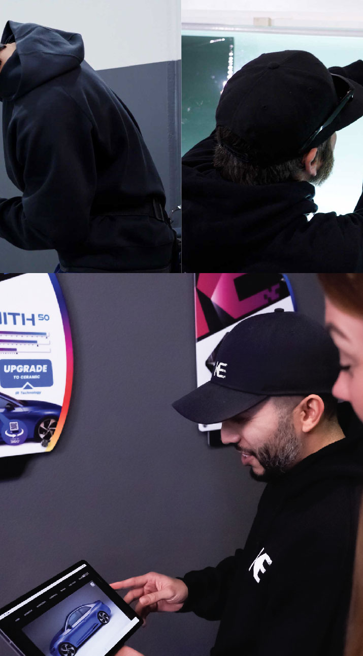 Kepler Dealer Showing Car Window Film Options to Customer in Alabaster, Alabama