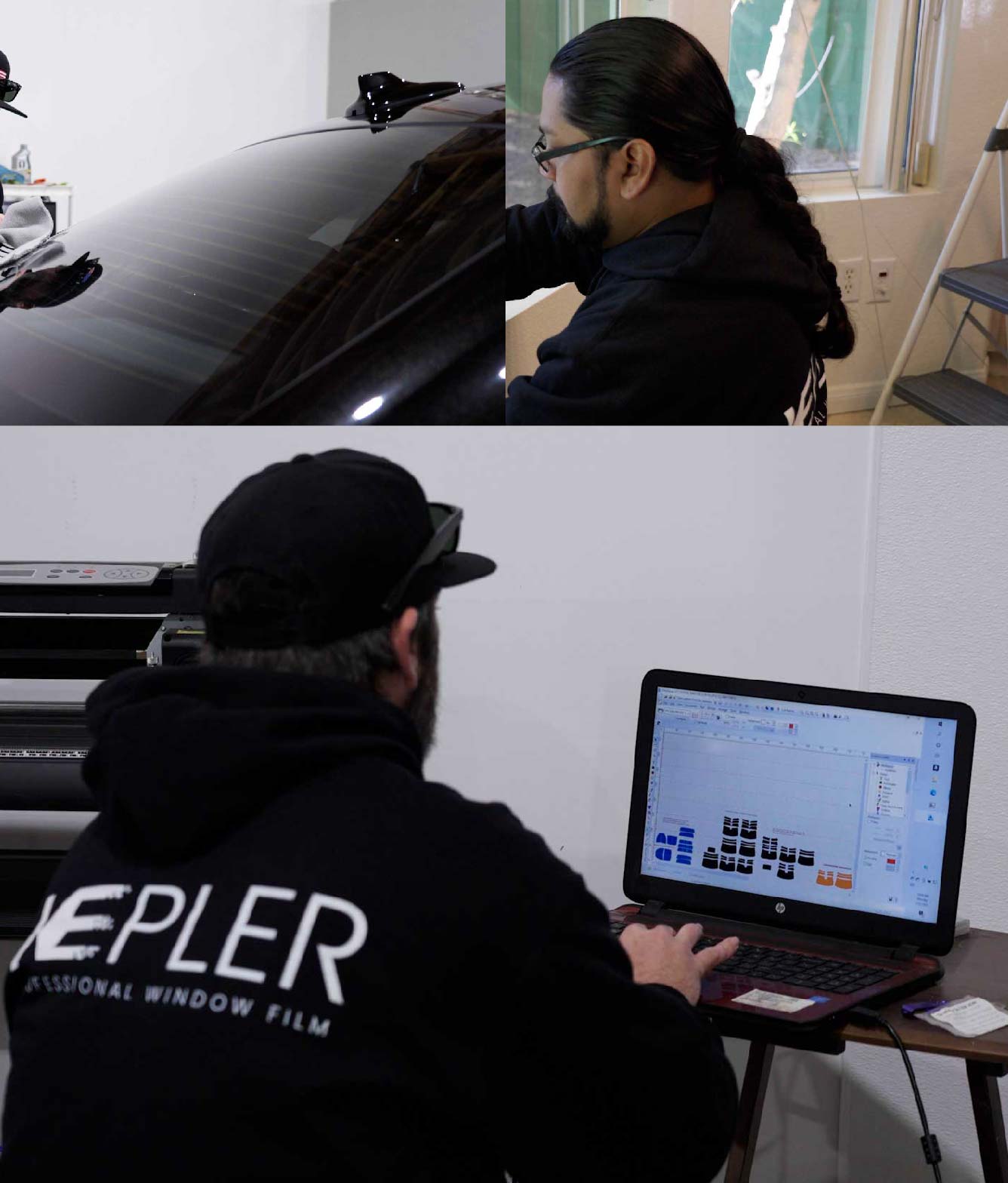 Ceramic Window Tinting Expert Cutting Film in Xenia, Ohio