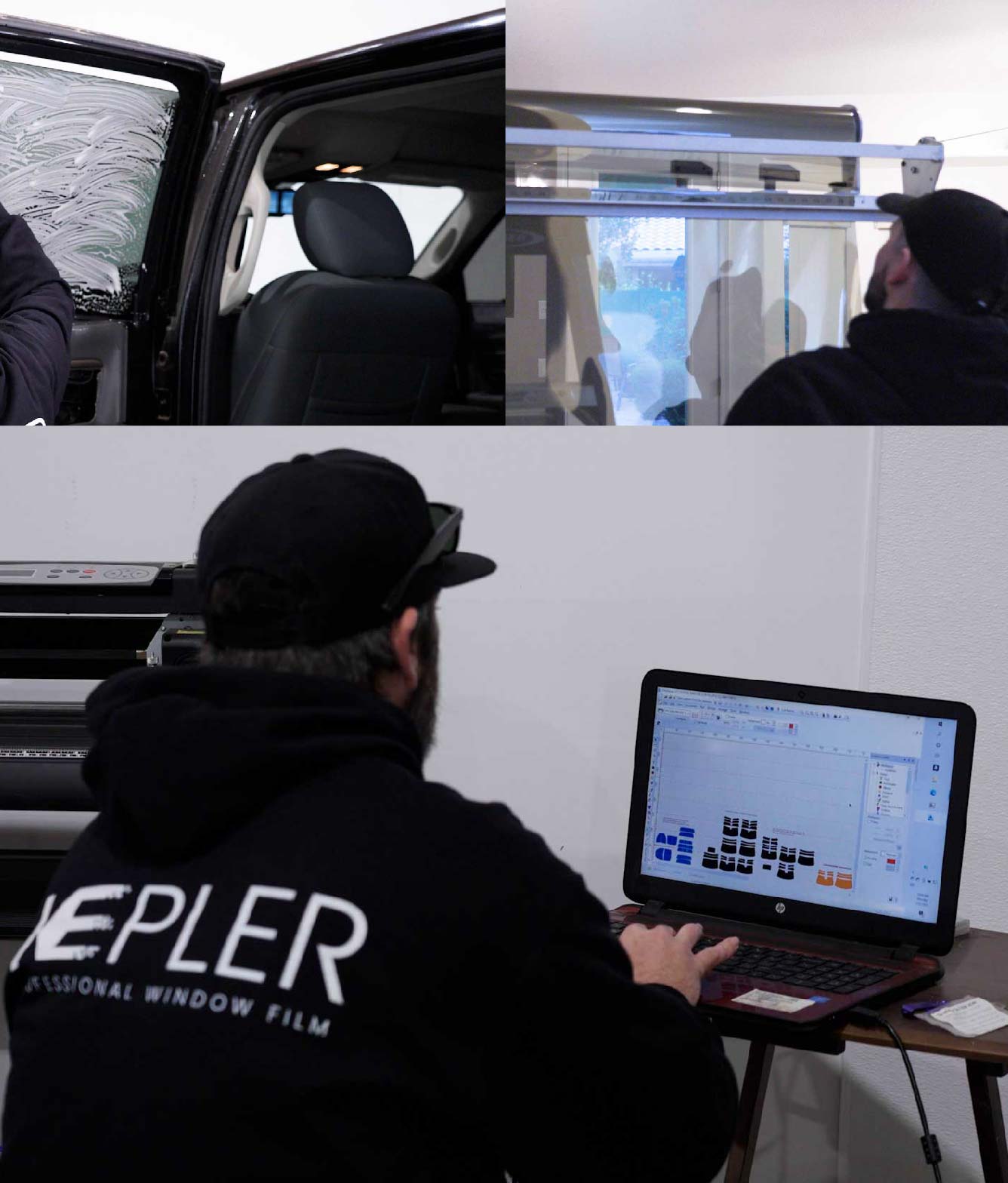Ceramic Window Tinting Expert Cutting Film in Chillicothe, Ohio