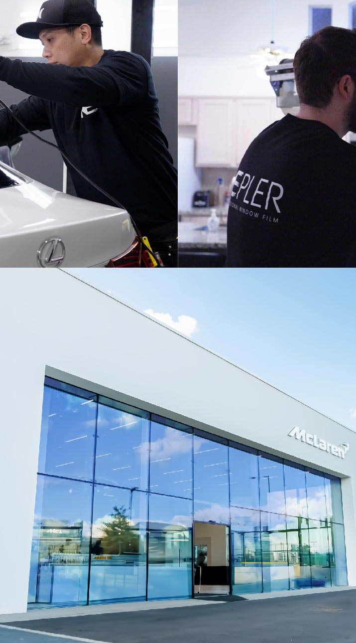 Kepler Automotive Shop Front Tinted with Window Film in Yorba Linda, California