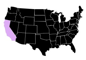 Map Showing Location of Kepler Window Tinters in Yorba Linda, California with Purple Area on the State