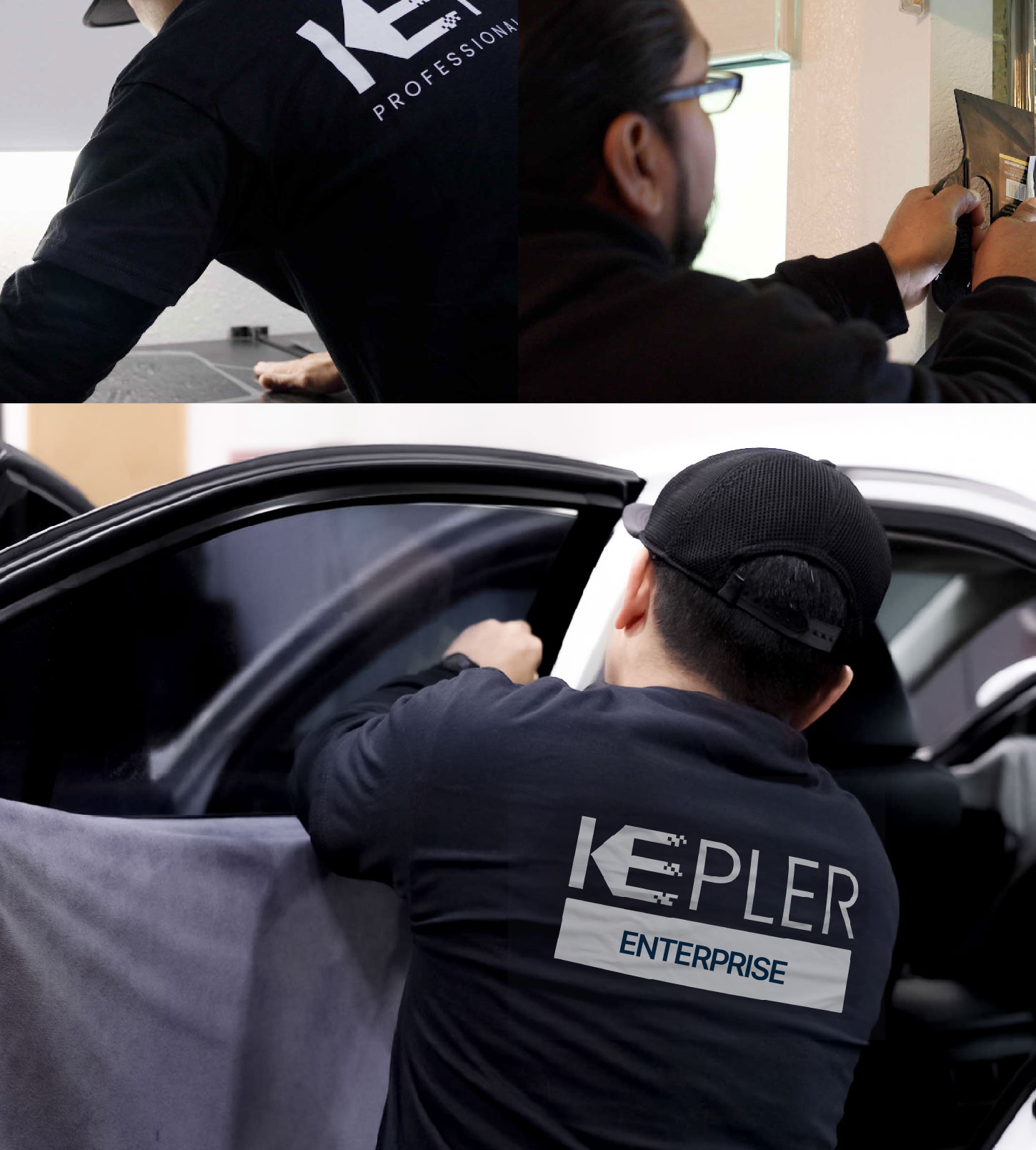 Automotive Window Tinting Expert Applying Film in Enterprise, Alabama