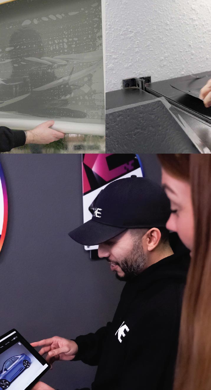 Kepler Dealer Showing Window Film Options to Customer in Santa Paula, California