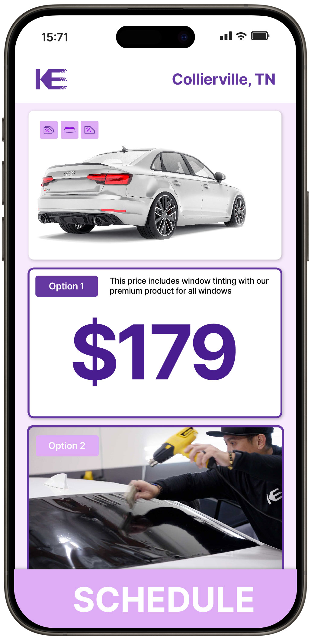 View Competitive Car Window Tinting Prices in Collierville, Tennessee