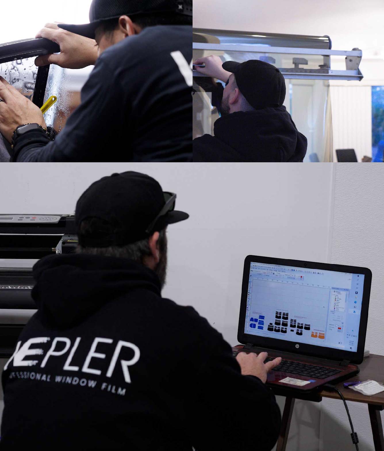 Ceramic Window Tinting Expert Cutting Film in Birmingham, Michigan