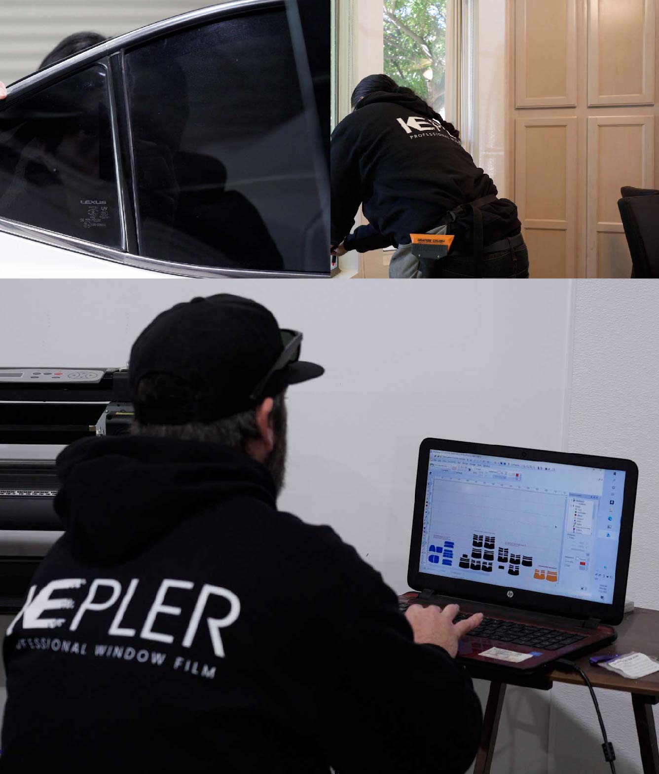 Ceramic Window Tinting Expert Cutting Film in Roseville, Michigan