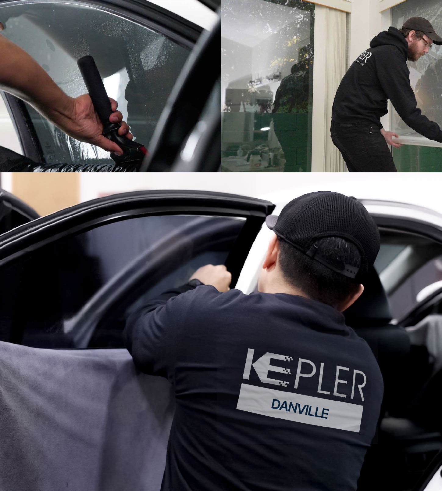 Automotive Window Tinting Expert Applying Film in Danville, Kentucky