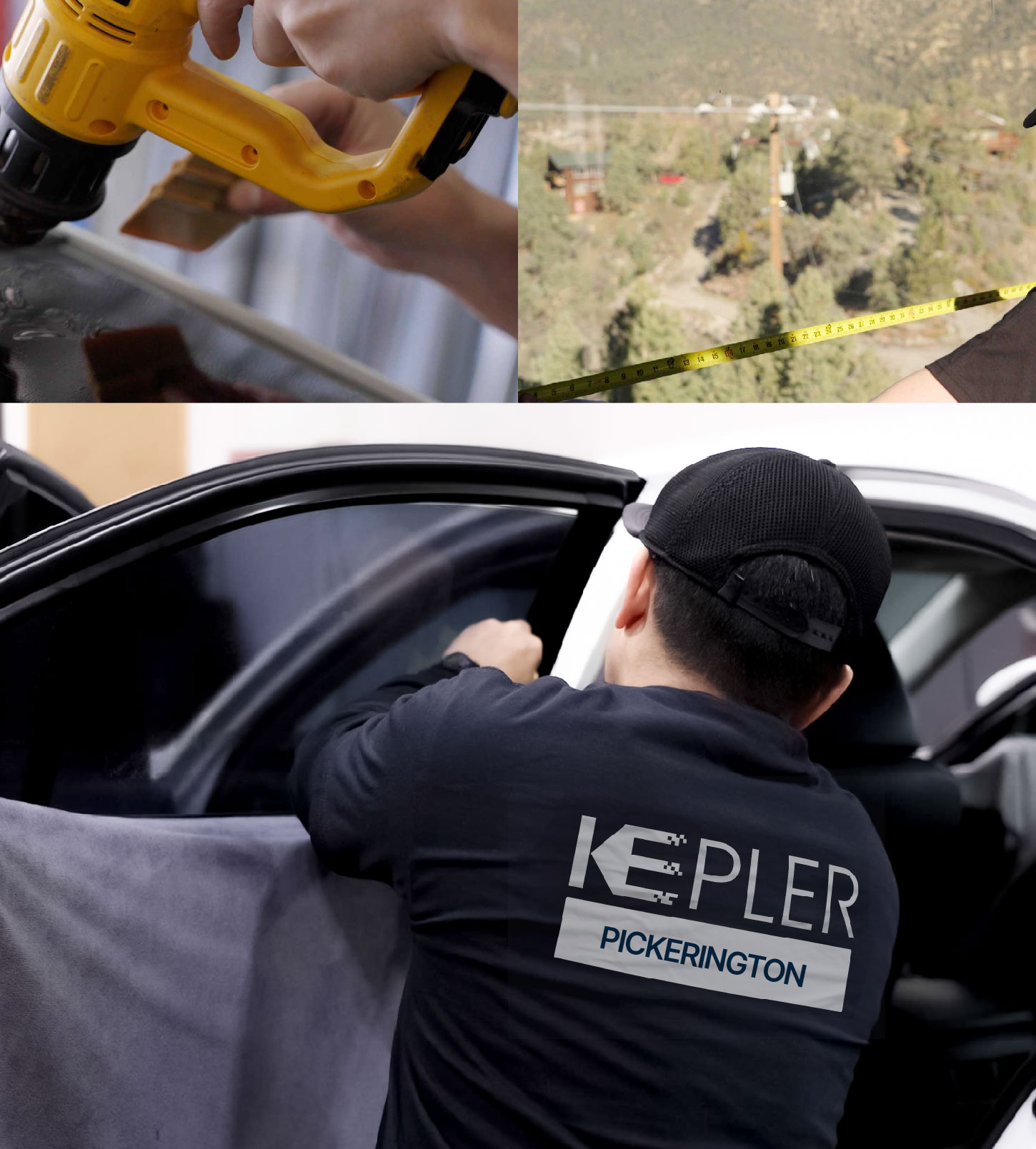 Automotive Window Tinting Expert Applying Film in Pickerington, Ohio
