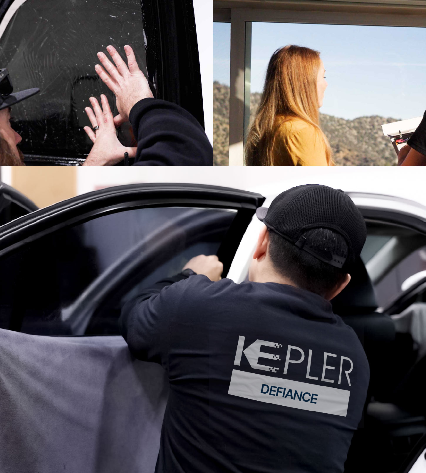Automotive Window Tinting Expert Applying Film in Defiance, Ohio