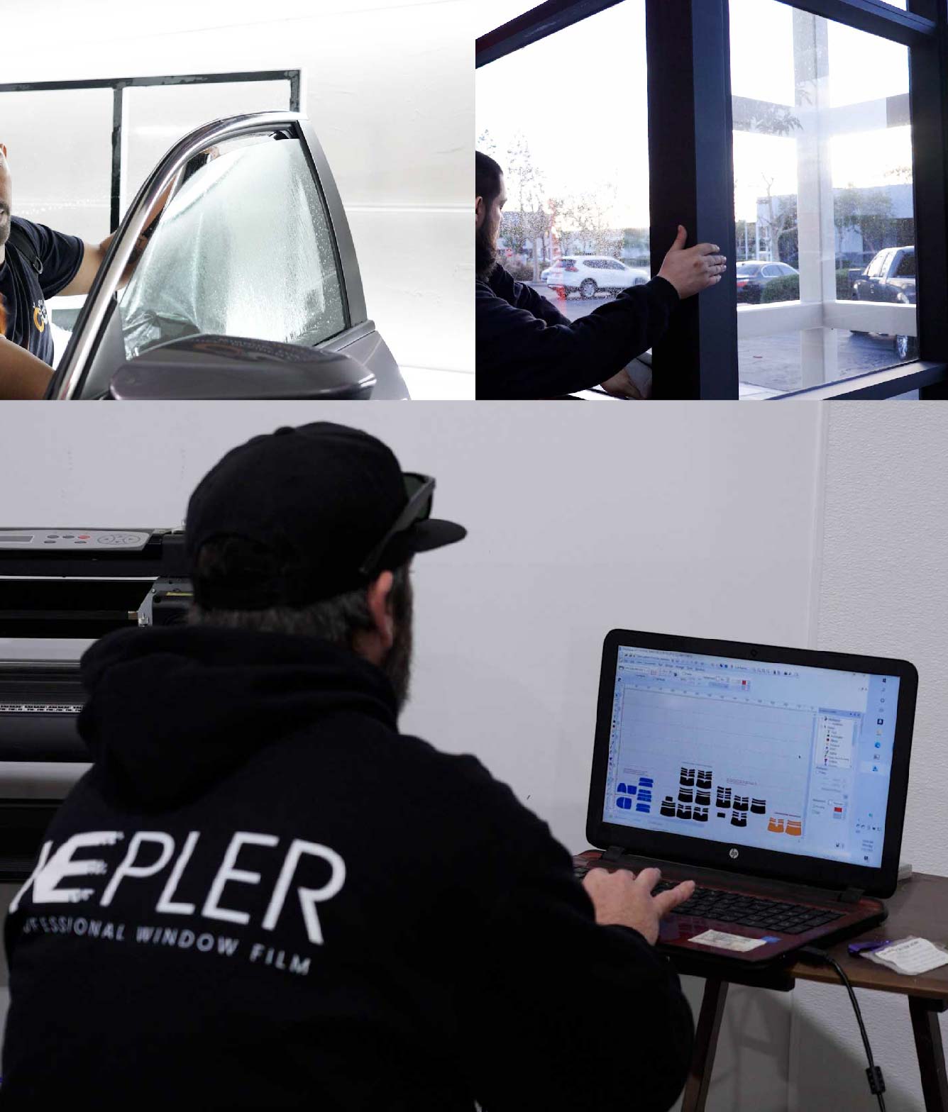 Ceramic Window Tinting Expert Cutting Film in Fort Dodge, Iowa