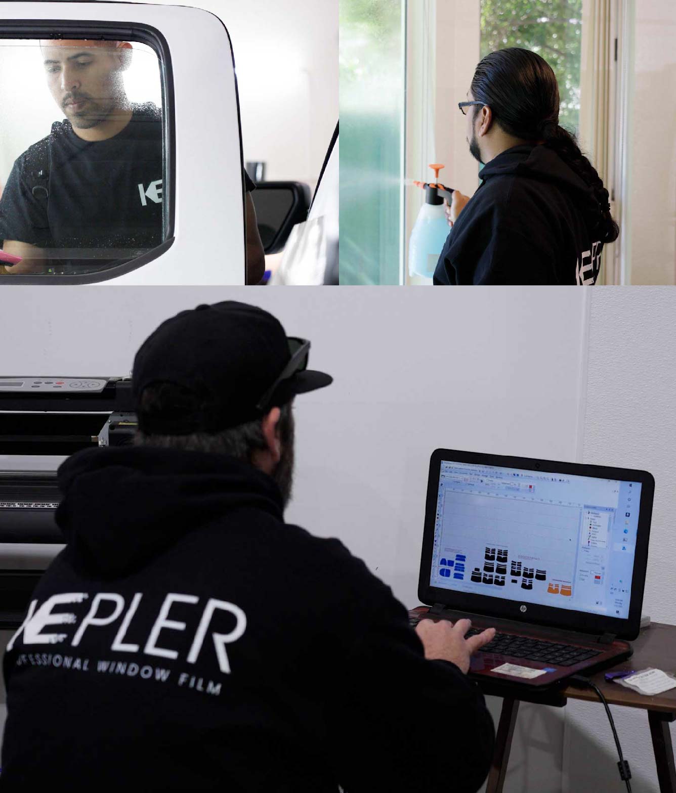 Ceramic Window Tinting Expert Cutting Film in Muskego, Wisconsin