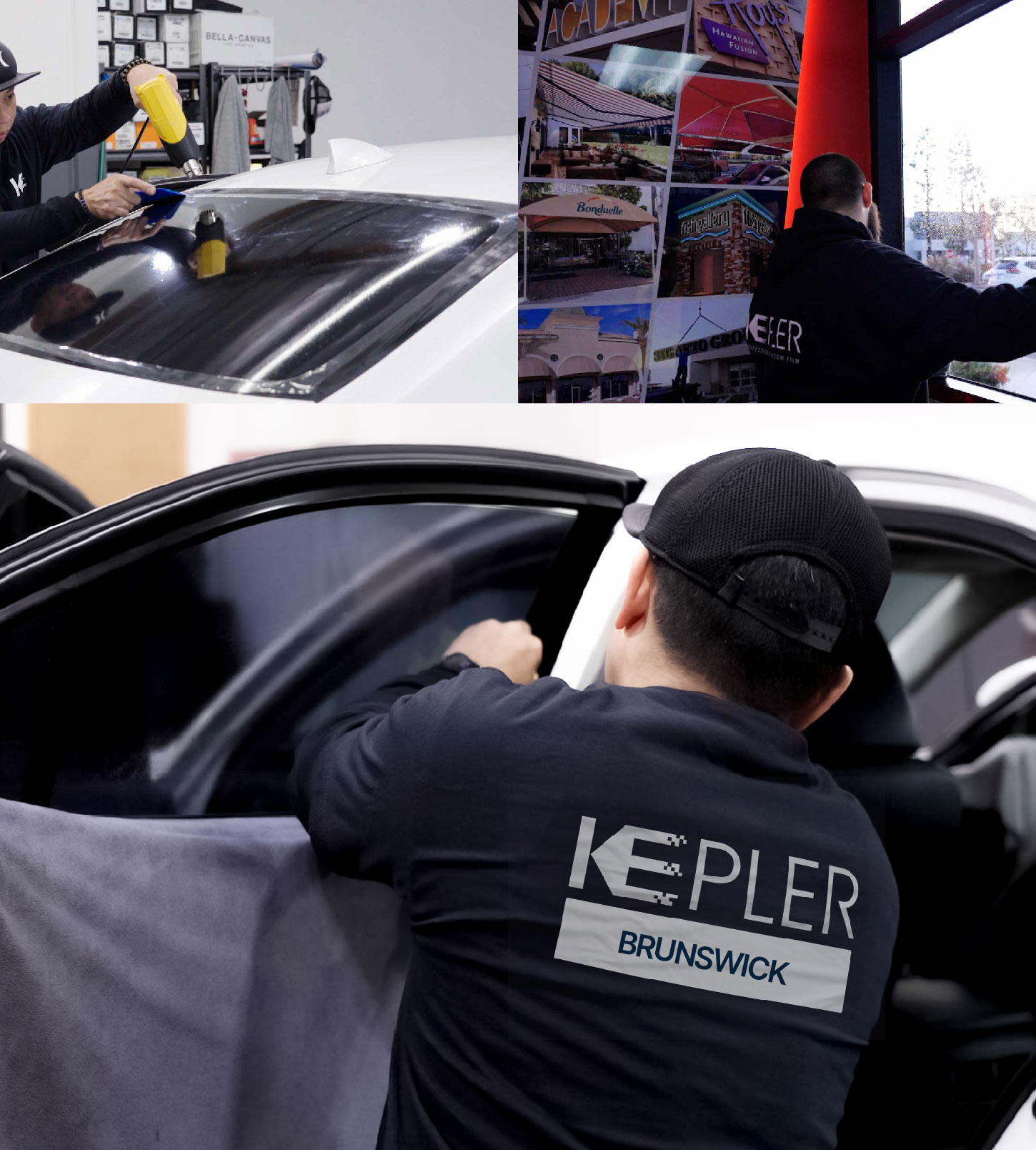 Automotive Window Tinting Expert Applying Film in Brunswick, Ohio