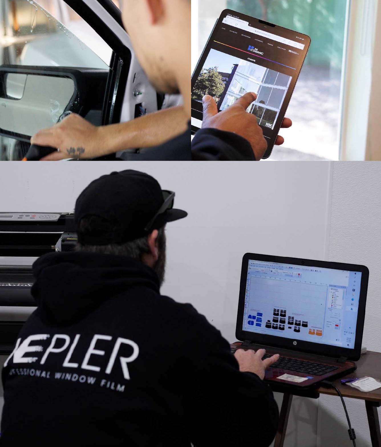 Ceramic Window Tinting Expert Cutting Film in Milwaukee, Wisconsin