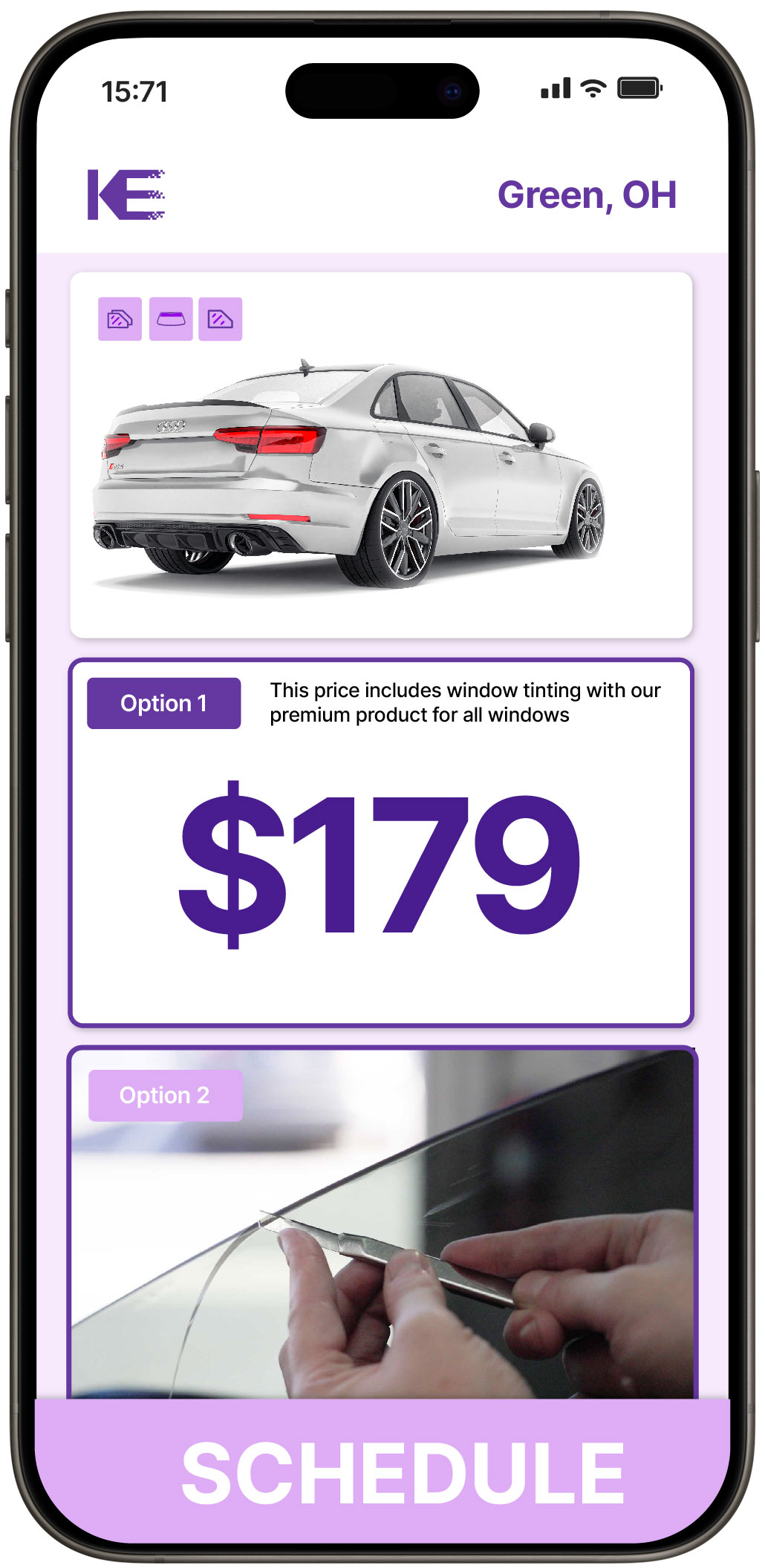 View Affordable Car Window Tinting Prices in Green, Ohio