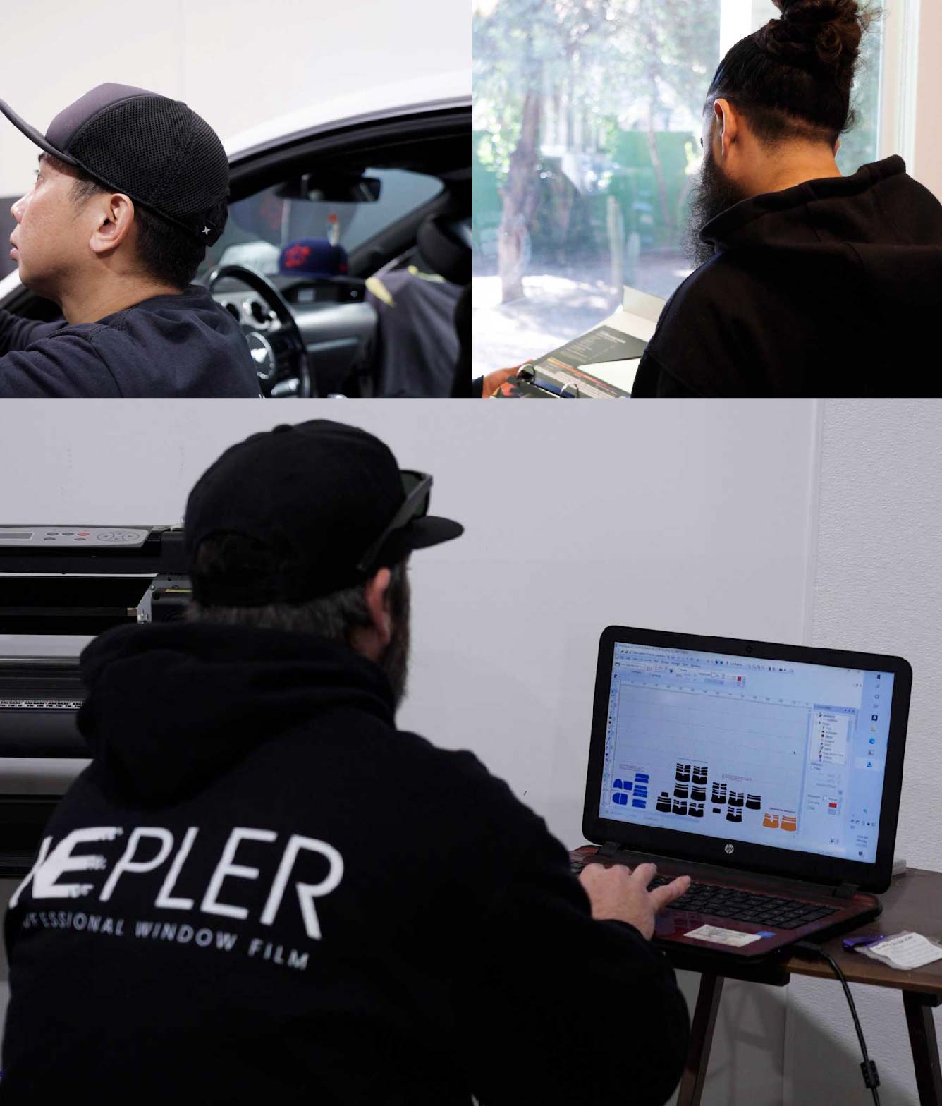 Ceramic Window Tinting Expert Cutting Film in Marshfield, Wisconsin