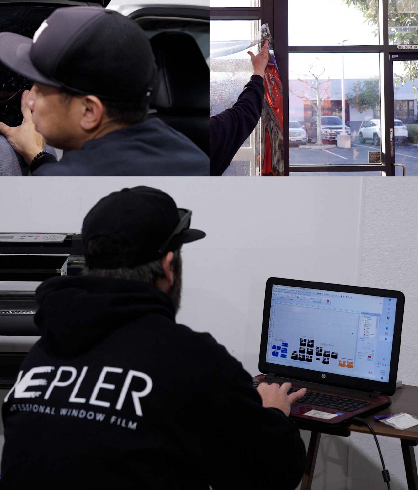 Ceramic Window Tinting Expert Cutting Film in Stevens Point, Wisconsin