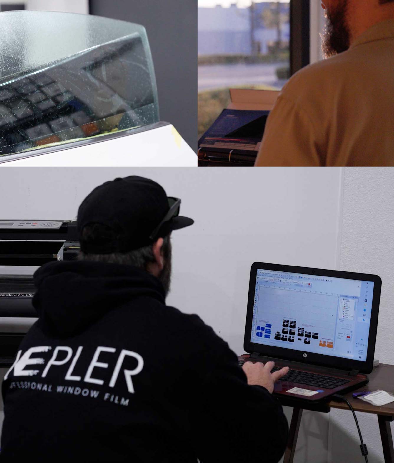 Ceramic Window Tinting Expert Cutting Film in Forest Lake, Minnesota