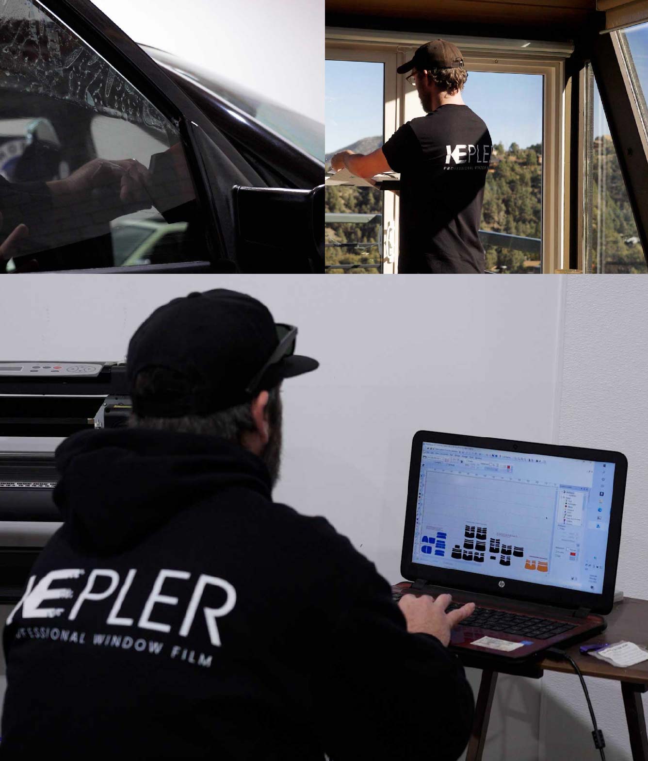Ceramic Window Tinting Expert Cutting Film in Bemidji, Minnesota