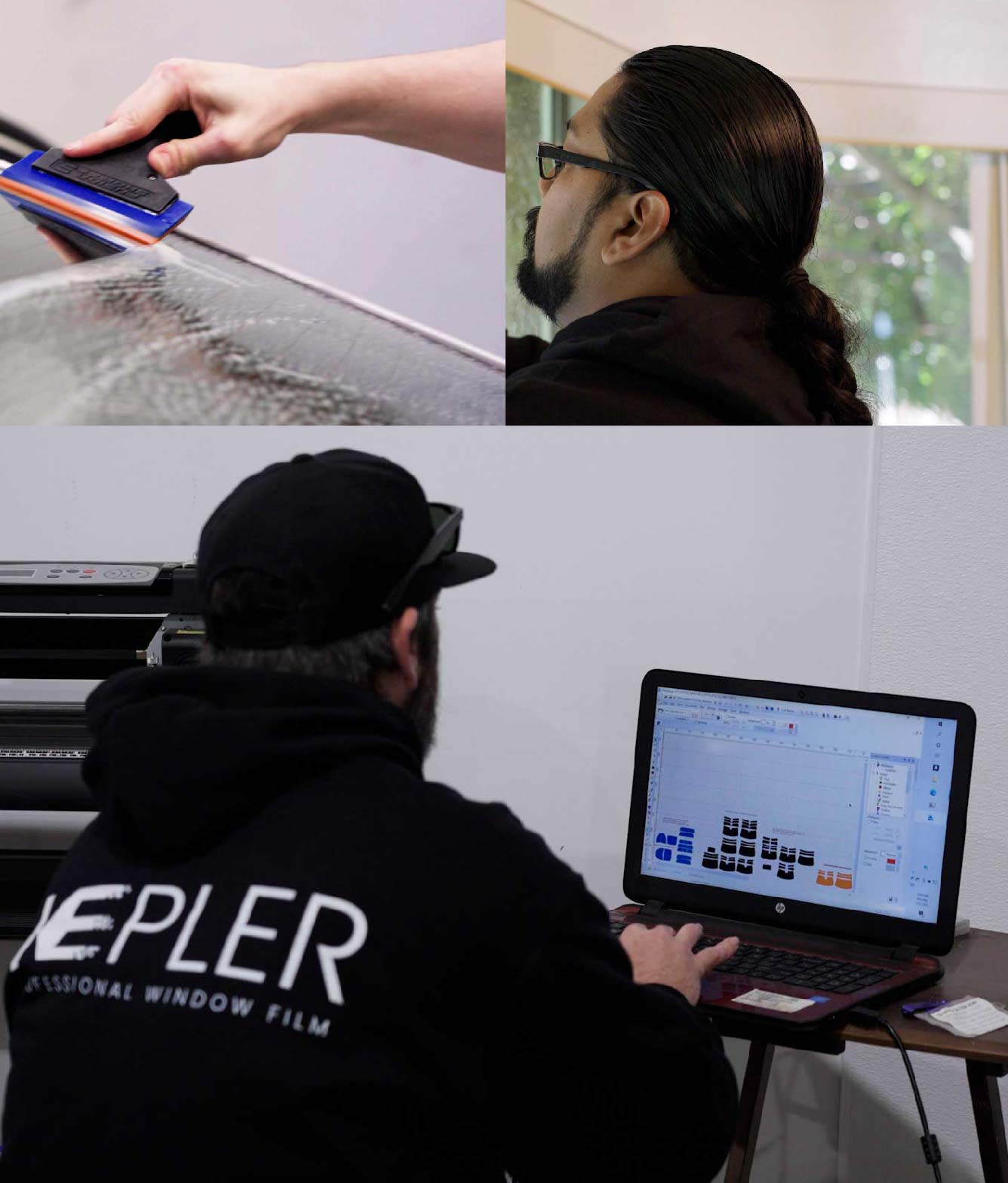Ceramic Window Tinting Expert Cutting Film in Rolling Meadows, Illinois