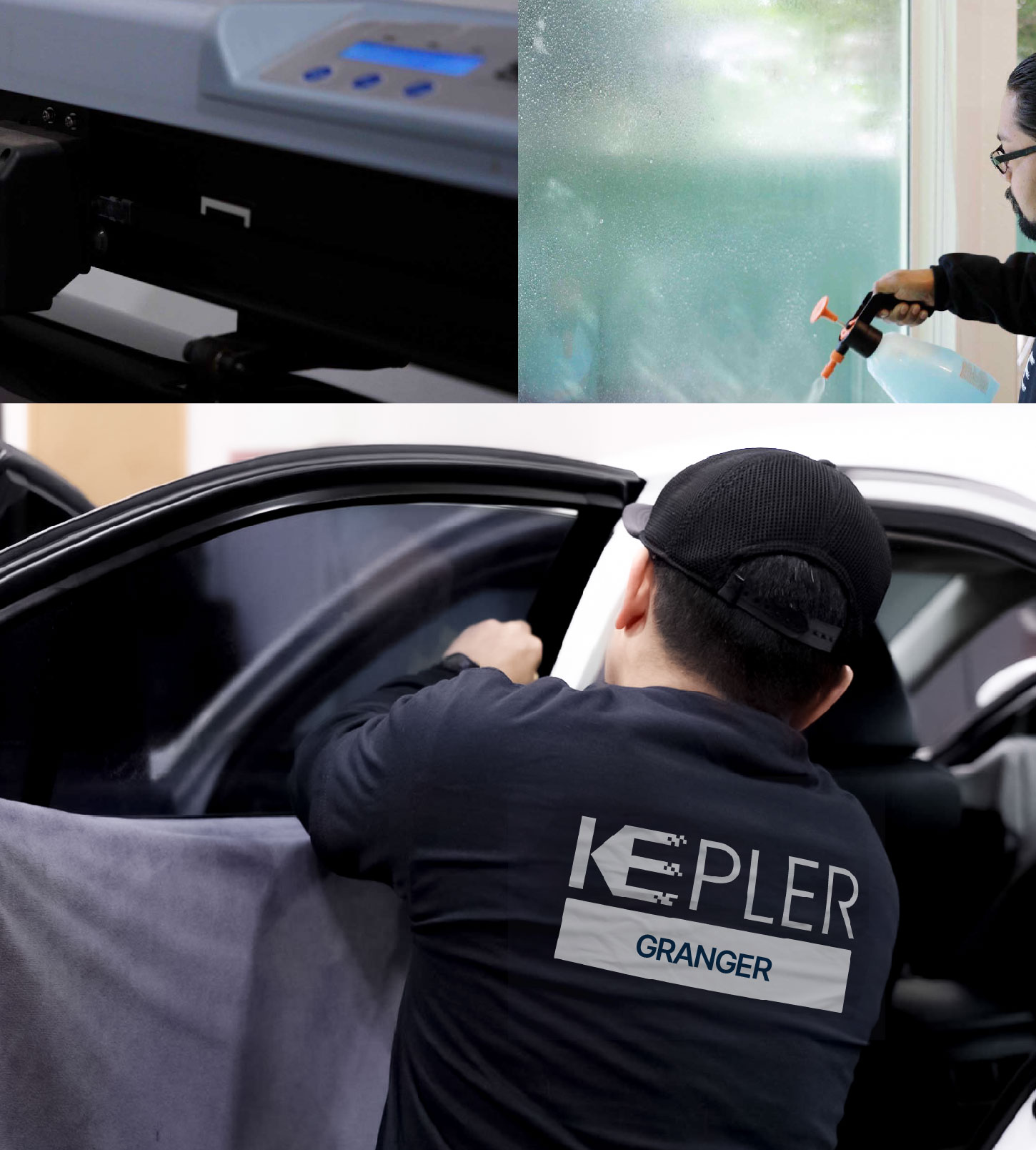 Automotive Window Tinting Expert Applying Film in Granger, Indiana