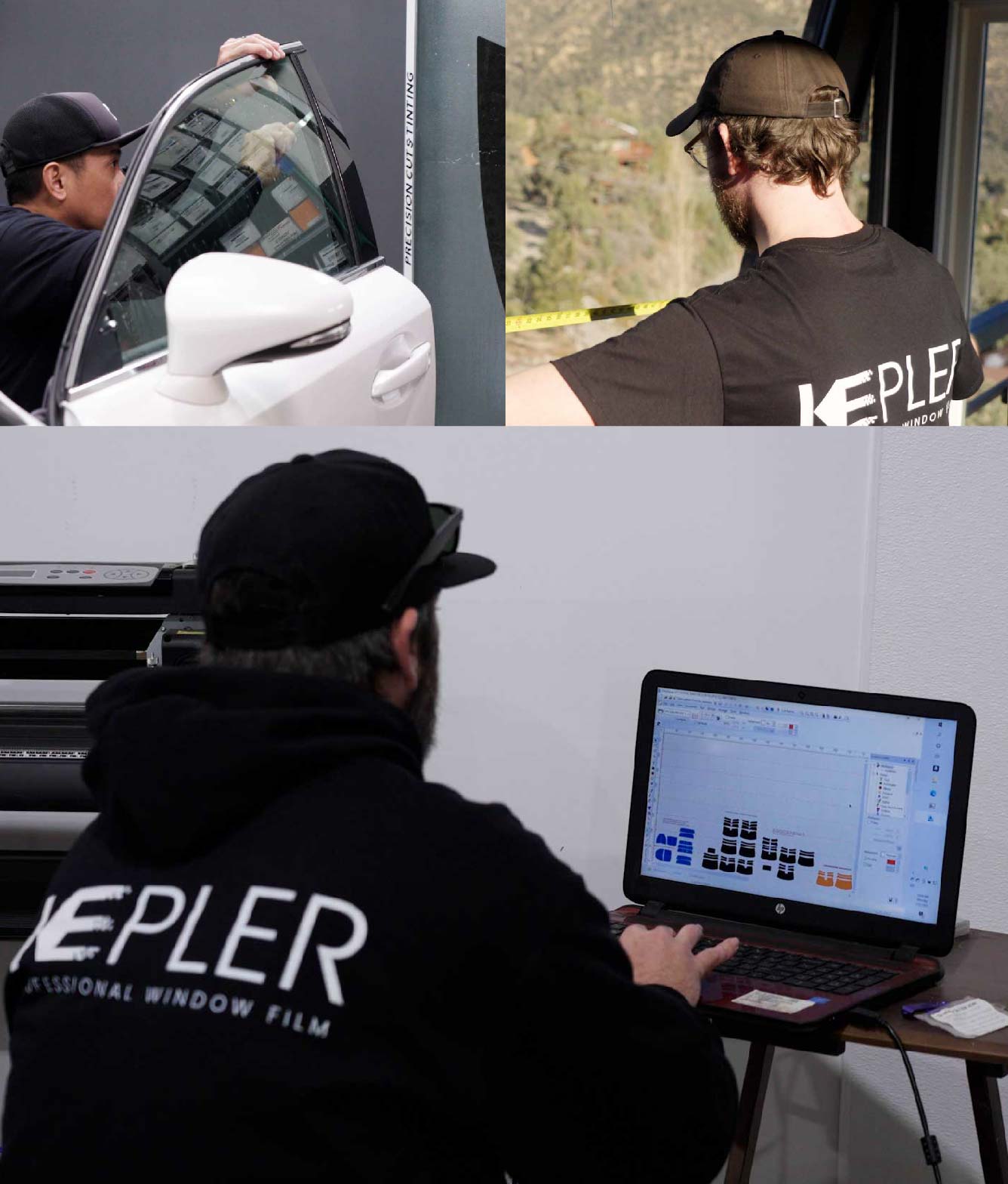 Ceramic Window Tinting Expert Cutting Film in Deerfield, Illinois