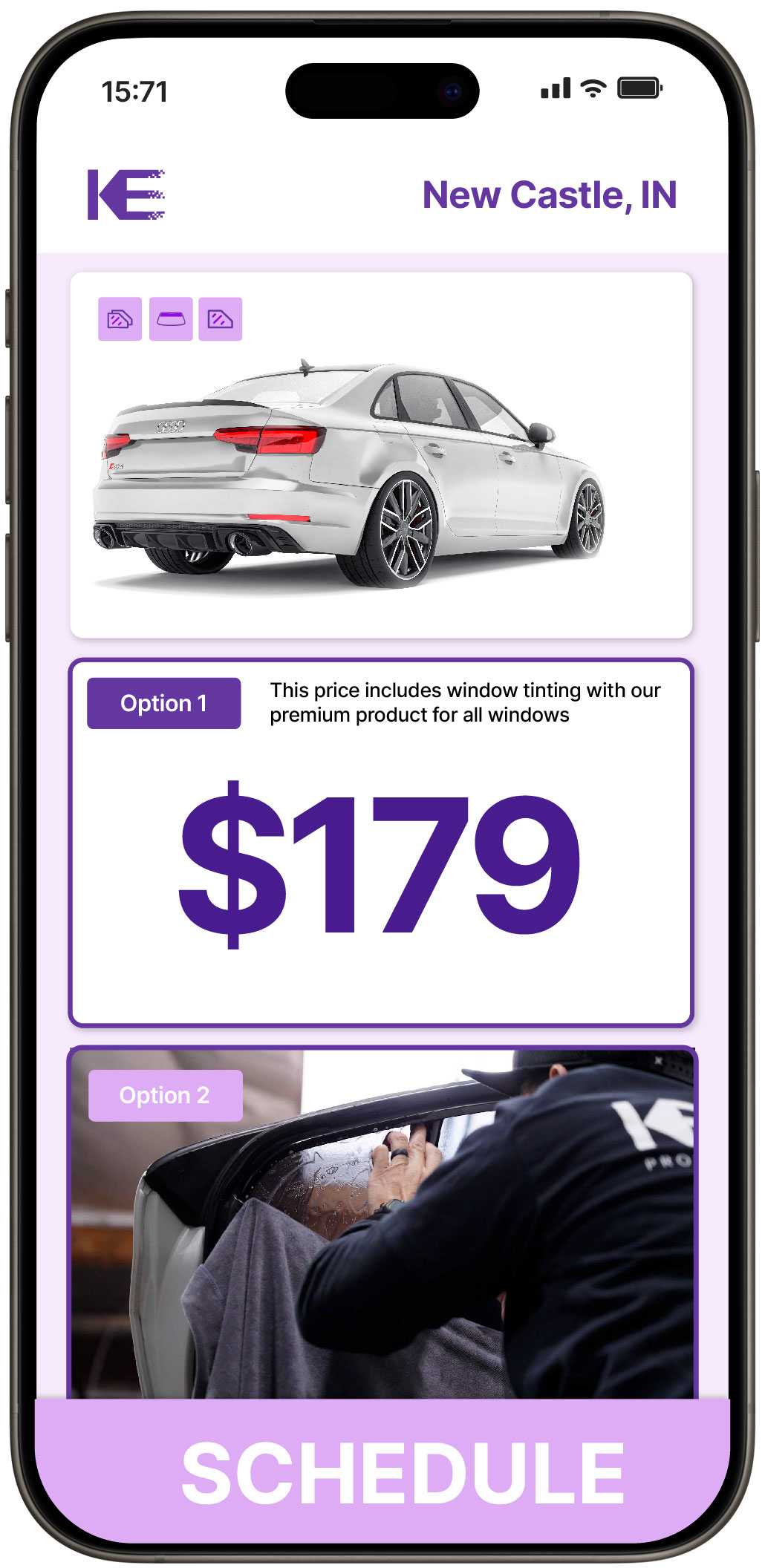 View Affordable Car Window Tinting Prices in New Castle, Indiana