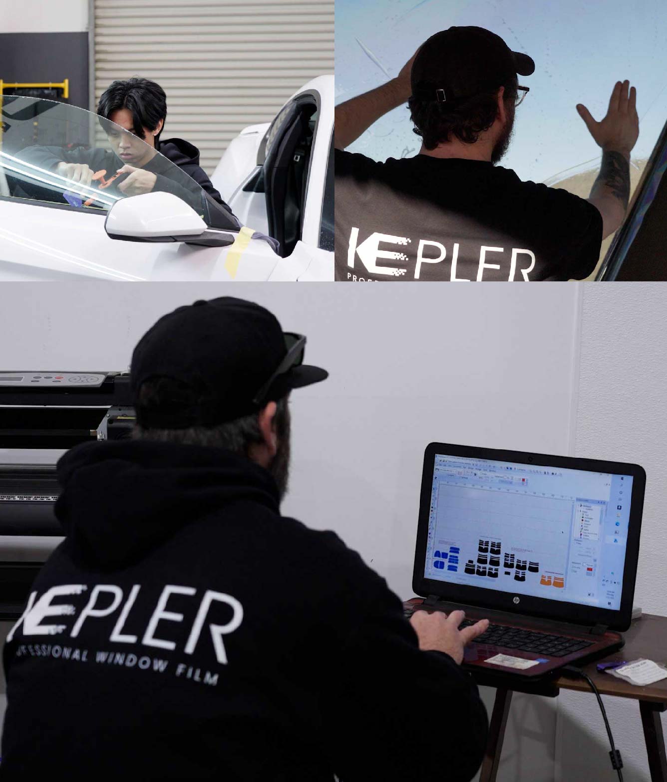 Ceramic Window Tinting Expert Cutting Film in Buffalo Grove, Illinois