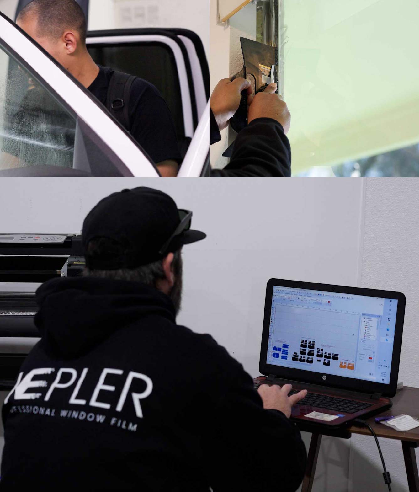Ceramic Window Tinting Expert Cutting Film in Elgin, Illinois
