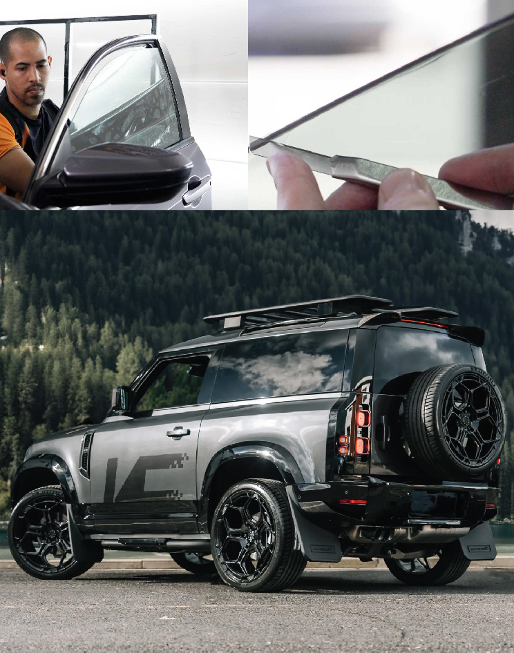 Ceramic Window Tinting Expert Cutting Film in Huntley - Illinois