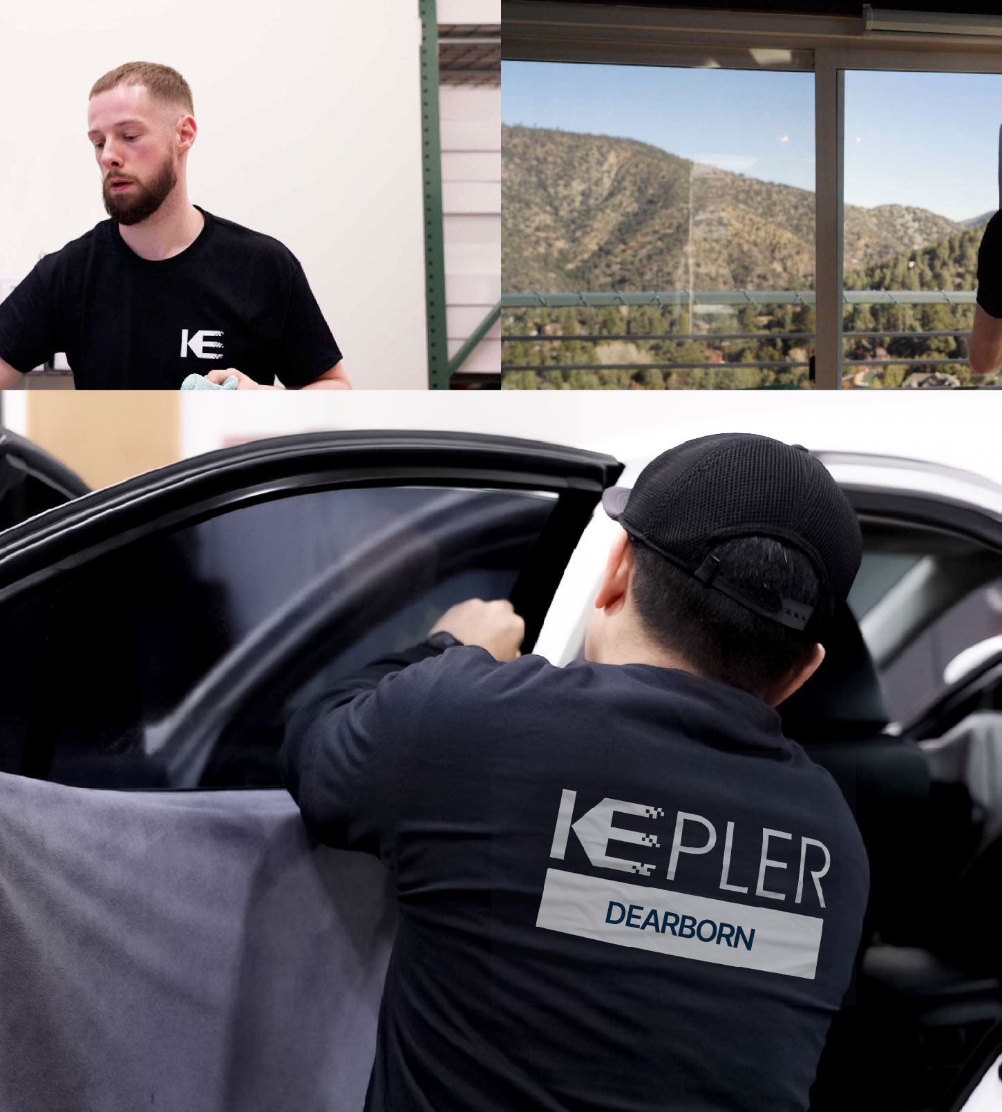 Automotive Window Tinting Expert Applying Film in Dearborn, Michigan