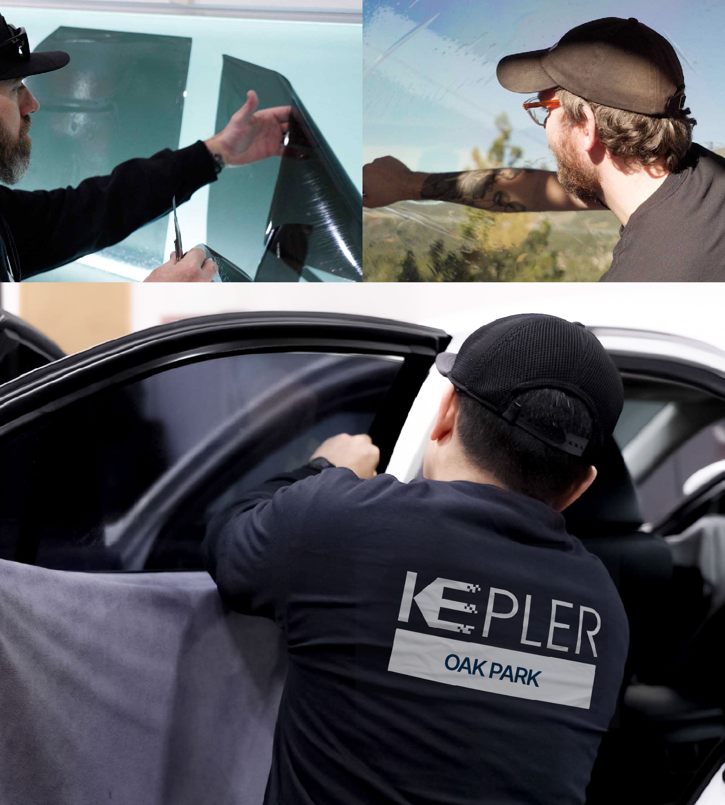 Automotive Window Tinting Expert Applying Film in Oak Park, Michigan