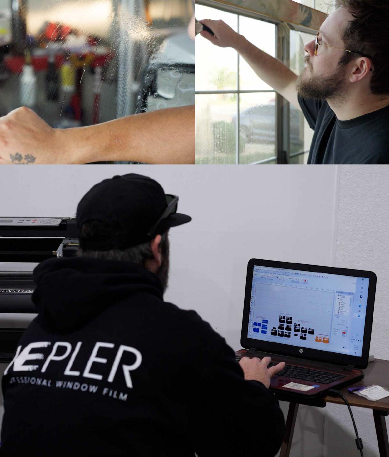 Ceramic Window Tinting Expert Cutting Film in New Lenox, Illinois