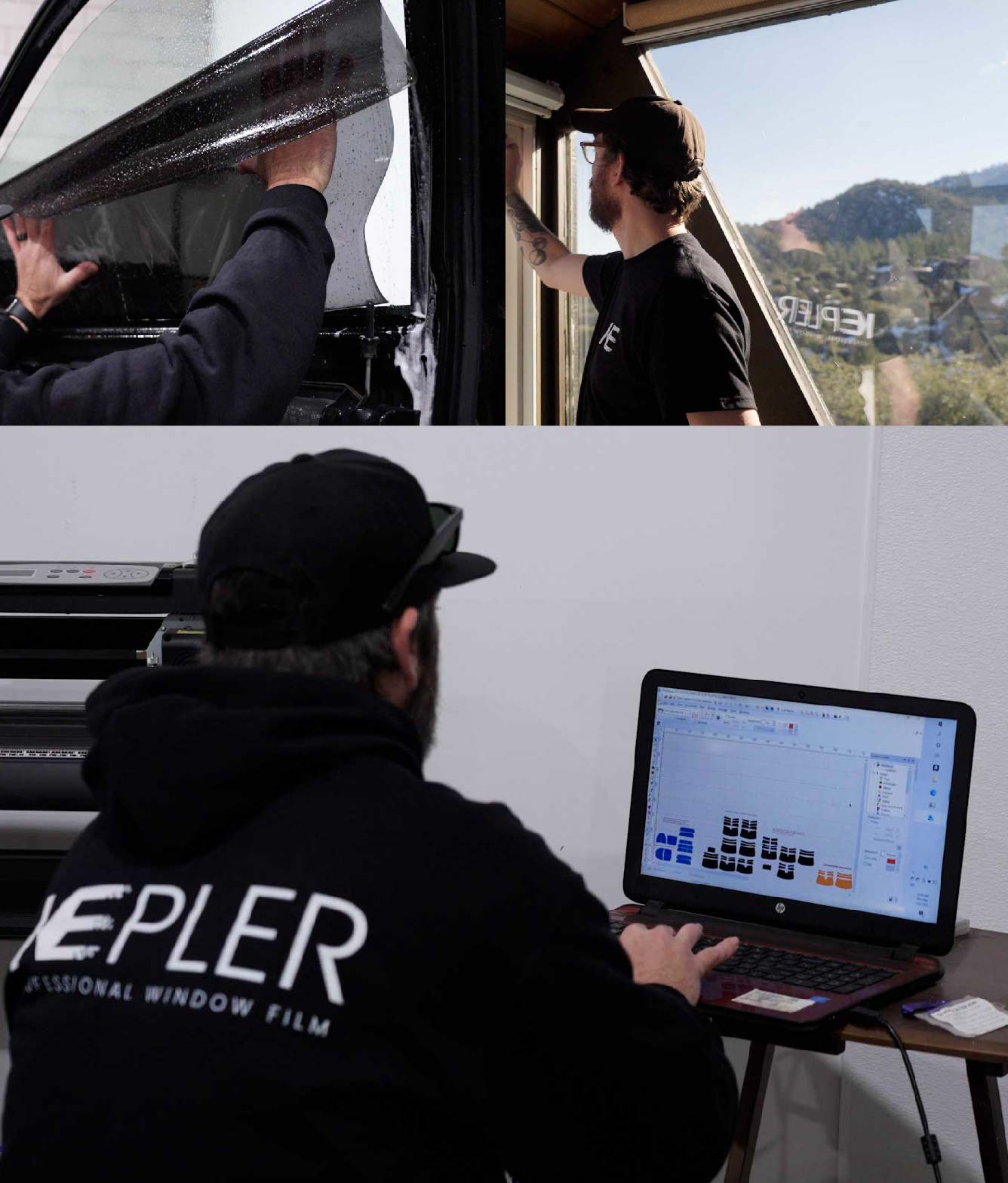 Ceramic Window Tinting Expert Cutting Film in Naperville, Illinois